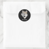 Creëer Uw eigen Grijze Wolf Classic Ronde Sticker (Tas)