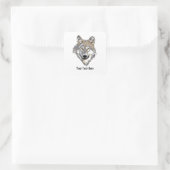 Creëer Uw eigen grijze wolf Classic Square Sticker (Tas)