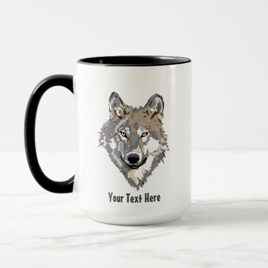 Creëer Uw eigen grijze Wolf Combo Coffee Mok (Links)