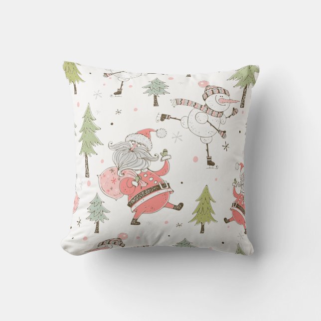 Creëer Uw eigen grillige kerstman, sneeuwman & bom Kussen (Voorkant)