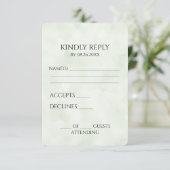 Creëer uw eigen  groene achtergrondtextuur RSVP kaartje (Staand voorkant)