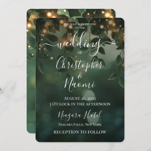 Creëer uw eigen groene bladeren en lichten kaart (Voorkant / Achterkant)