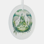 Creëer Uw eigen groene fantasy kasteellandschap Glas Ornament (Voorkant Rechts)