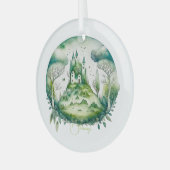 Creëer Uw eigen groene fantasy kasteellandschap Glas Ornament (Voorkant links)