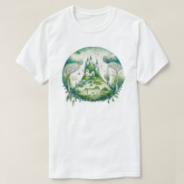 Creëer Uw eigen groene fantasy kasteellandschap T-shirt