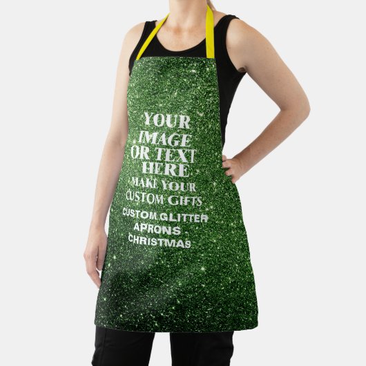 Creëer uw eigen groene glitter aangepaste kerst schort (Insitu)