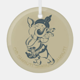 Creëer Uw Eigen Groene & Gouden Ganeshfluit Glas Ornament