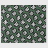 Creëer uw eigen groene Herhalende Logo Achtergrond Cadeaupapier (Vlak)