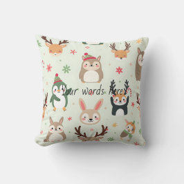 Creëer uw eigen groene Kawaii kerstdieren Kussen