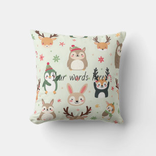 Creëer uw eigen groene Kawaii kerstdieren Kussen