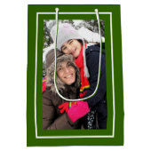 Creëer uw eigen groene kerstvakantie foto medium cadeauzakje (Achterkant)