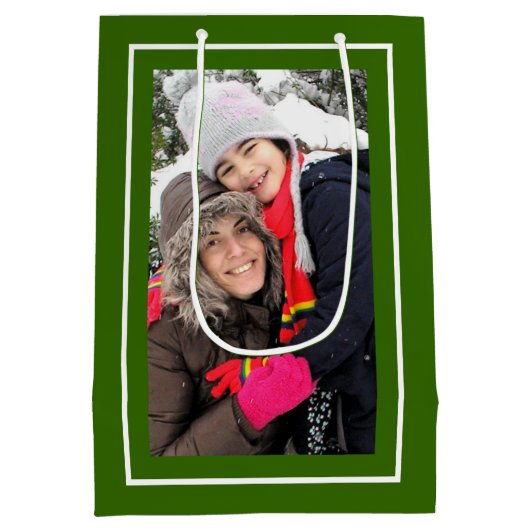 Creëer uw eigen groene kerstvakantie foto medium cadeauzakje (Achterkant)