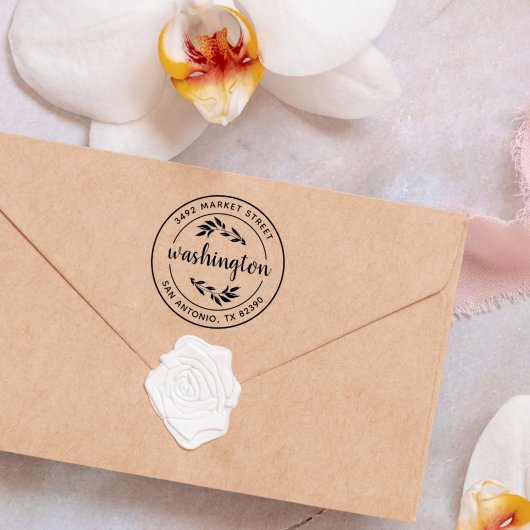 Creëer Uw eigen groene Rustige Ronde Ronde Adres Zelfinktende Stempel