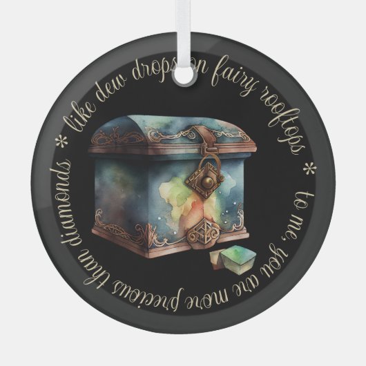 Creëer Uw eigen grootste schat Waterverf Glas Ornament (Voorkant)