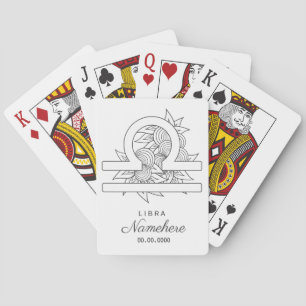 Creëer Uw Eigen Grote Elegante Zwart & Wit Weegsch Pokerkaarten