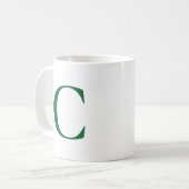 Creëer Uw Eigen Grote Groene Monogram Koffiemok (Voorkant links)