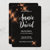 Creëer uw eigen grote Oranje Sparkles bruiloft Kaart (Voorkant / Achterkant)