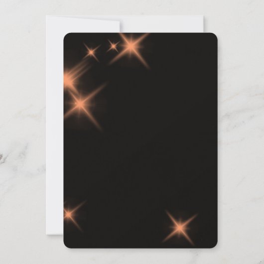 Creëer uw eigen grote Oranje Sparkles bruiloft Kaart (Achterkant)