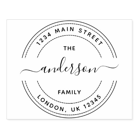 Creëer Uw eigen grote ronde familienaam Rubberstempel (Afrduk)