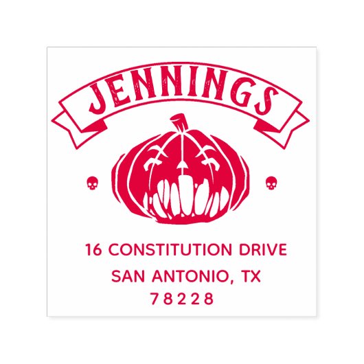 Creëer Uw eigen Halloween retouradres Zelfinktende Stempel (Design)