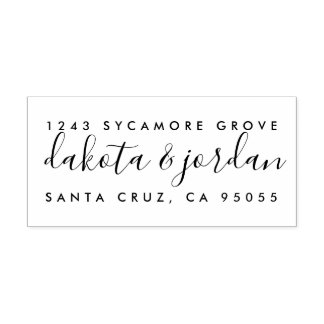 Creëer Uw eigen hand getekend script retour adres Rubberstempel