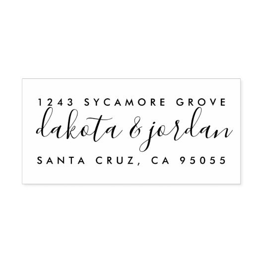 Creëer Uw eigen hand getekend script retour adres Rubberstempel (Afrduk)