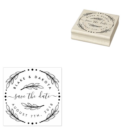 Creëer Uw Eigen Hand Getrokken Krans Bewaar de dat Rubberstempel (Gestempeld)