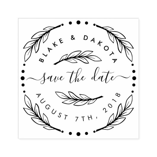 Creëer Uw Eigen Hand Getrokken Krans Bewaar de dat Rubberstempel (Afrduk)