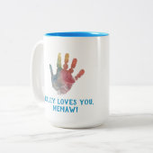 Creëer Uw Eigen Handdruk voor Oma Tweekleurige Koffiemok (Voorkant links)
