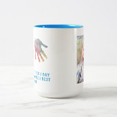 Creëer Uw Eigen Handdruk voor Vaderdag Tweekleurige Koffiemok (Center)