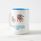 Creëer Uw Eigen Handdruk voor Vaderdag Tweekleurige Koffiemok (Voorkant links)