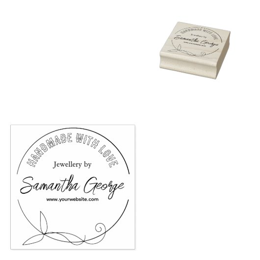 Creëer Uw Eigen Handgemaakte Naam Mini Rubber Stam Rubberstempel (Gestempeld)