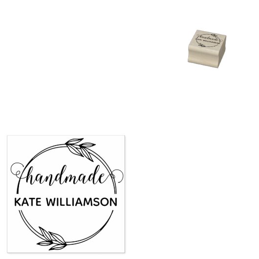 Creëer Uw eigen handgemaakte naam Mini Rubberstempel (Gestempeld)