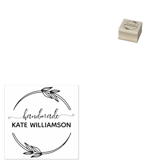 Creëer Uw eigen handgemaakte naam Mini Rubberstempel (Gestempeld)