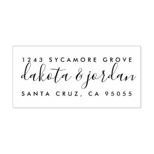 Creëer uw eigen handgeschreven adres voor terugze rubberstempel