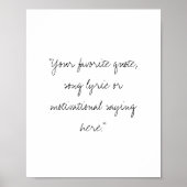 Creëer uw eigen handgeschreven script quote Poster (Voorkant)
