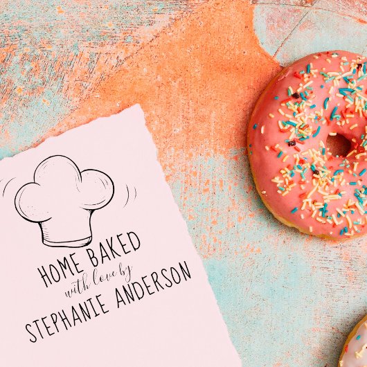Creëer Uw eigen handgetekende Chef's Pet Home Bake Rubberstempel