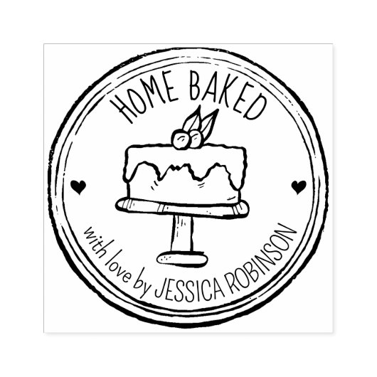 Creëer Uw eigen handgetekende zelfgebakken taarten Rubberstempel (Afrduk)