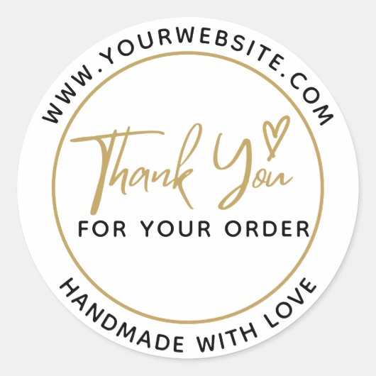 Creëer uw eigen handleiding met liefde bedankt ronde sticker (Voorkant)
