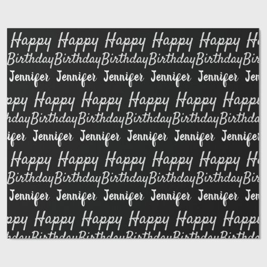 Creëer Uw eigen Happy Birthday-naam Cadeaupapier (Vlak)