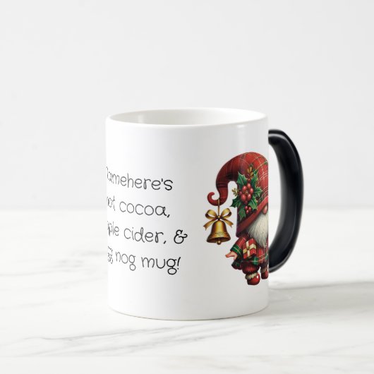 Creëer uw eigen Happy Christmas Plaid Gnome Magische Mok (Voorkant rechts)