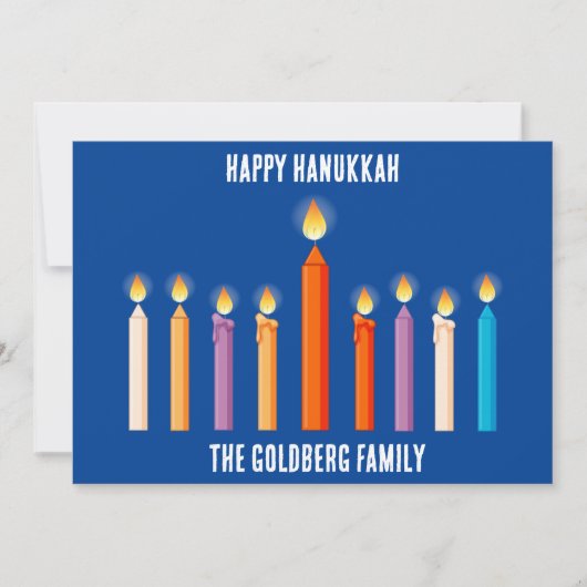 Creëer Uw eigen Happy Hanukkah-kaart Bedankkaart (Voorkant)