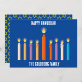 Creëer Uw eigen Happy Hanukkah-kaart Bedankkaart (Voorkant / Achterkant)
