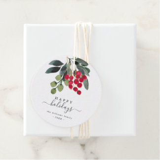Creëer Uw eigen Happy Holiday Script Round Sticker Bedankjes Labels