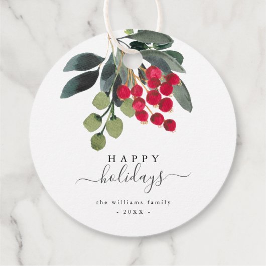 Creëer Uw eigen Happy Holiday Script Round Sticker Bedankjes Labels (Achterkant)