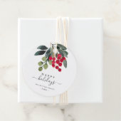 Creëer Uw eigen Happy Holiday Script Round Sticker Bedankjes Labels (In situ)