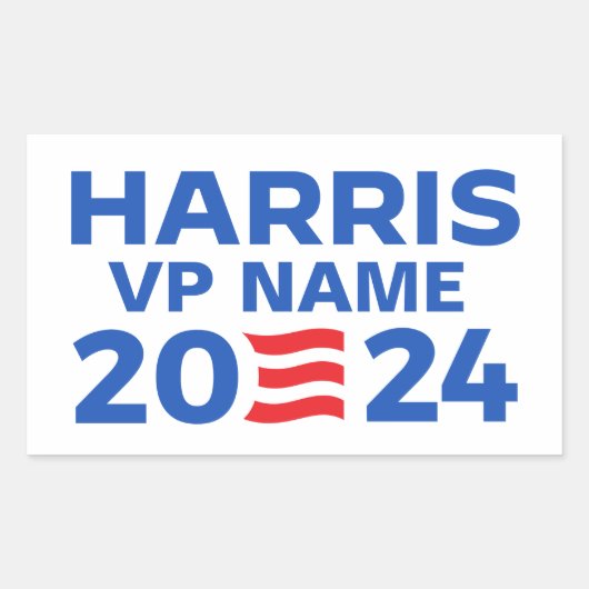 Creëer Uw eigen Harris Ticket 2024 Rechthoekige Sticker (Voorkant)