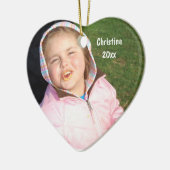 Creëer uw eigen hartfoto keepaardje met tekst keramisch ornament (Links)