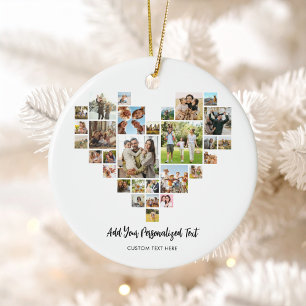 Creëer uw eigen hartvormige fotocollage keramisch ornament