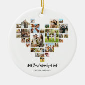 Creëer uw eigen hartvormige fotocollage keramisch ornament (Voorkant)